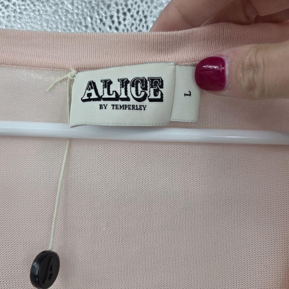 ALICE By Temperley Long Carmella Cardigan Baby Pink Large - Picture 2 of 6